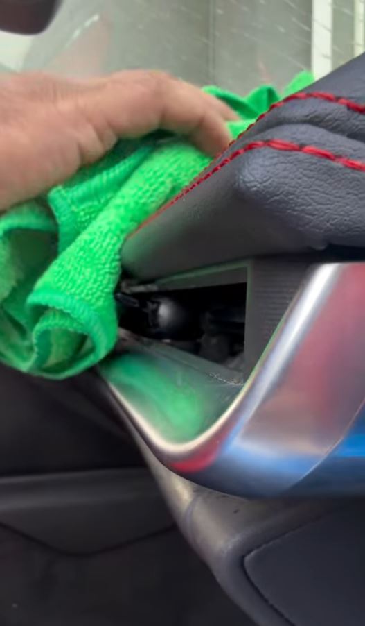 Interior detailing with microfiber cloth